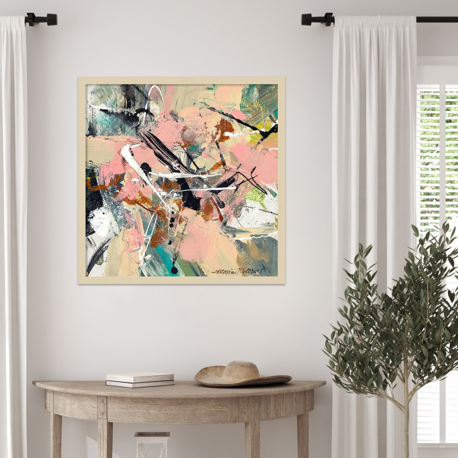 Sutter "Graceful" Print by Suzanne McCourt, 25" H x 25" W, Brown