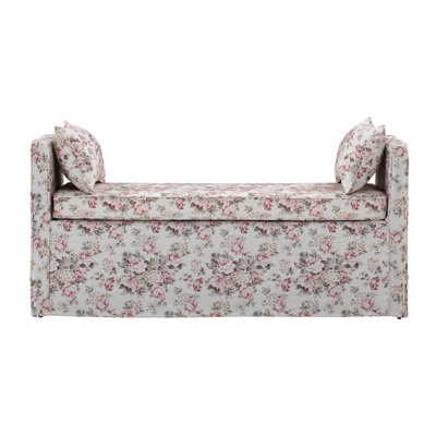 Ramvir 53" Paisley Linen Upholstered Bench