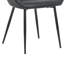  Modern PU Leather Upholstered Armchair – Matte Black Metal Frame Dining Chair-837694463