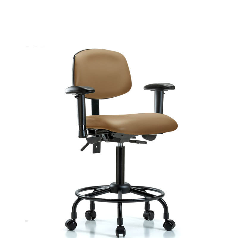 Otis Vinyl Drafting Chair, Casters, Included, Taupe