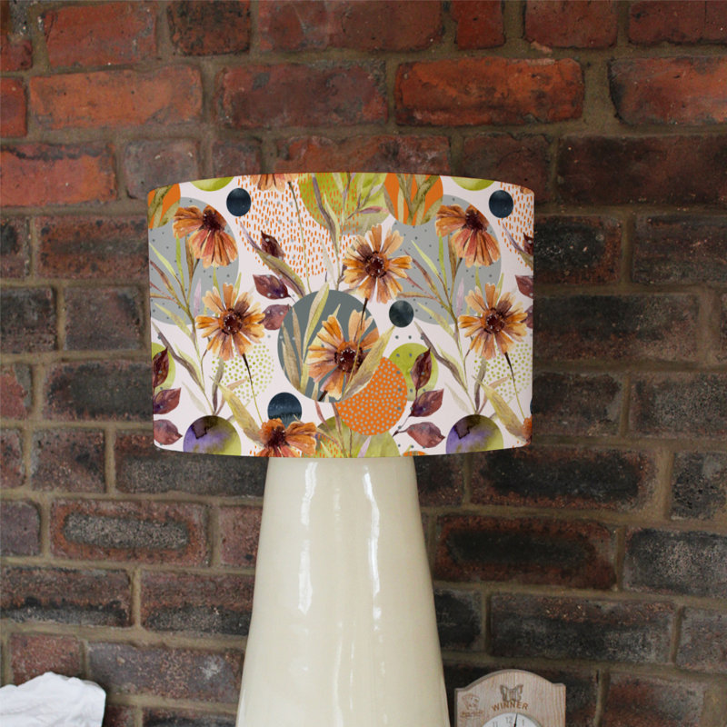 Cotton Drum Lamp Shade ( Uno ), 22cm H x 25cm W x 25cm D