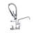 Commercial Kitchen Faucet Deck Mount With Pre-Rinse Sprayer Kitchen Sink Faucet 8 Inch Center With 10" Add-On Swing Spout Faucet & Coiled Spring Pull Down Spray