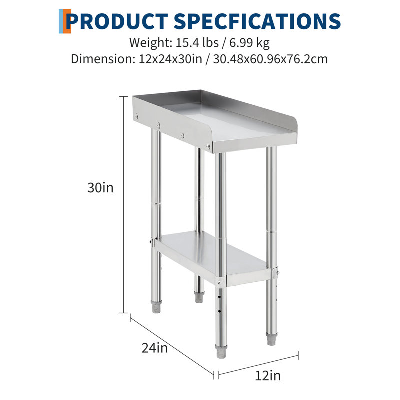 76cm W Stainless Steel Top Workbench