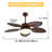 American Vintage Wine Red Ceiling Fan - 5 Blades, 3-Color Remote Control, Classic Design