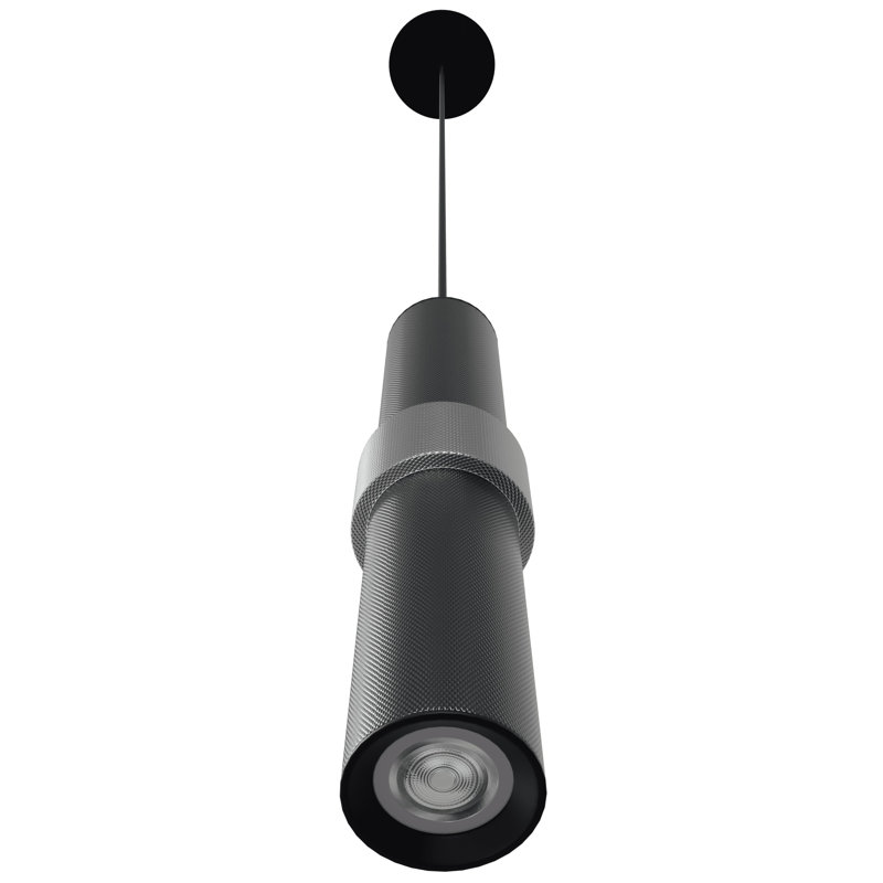 Luminaire suspendu cylindrique unique 1 lumières Raceland, Gris foncé / gris pâle