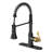  Single-Handle High-Arc Pull-Down Kitchen Faucet with Deck Plate-856708880