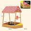 HOMCOM 256.54cm x 358.14cm Fir Wood Square Sandbox with Cover
