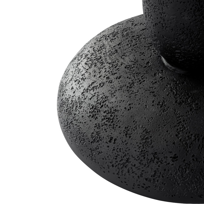 Fiberglass Mushroom-Shaped Accent Table, Black