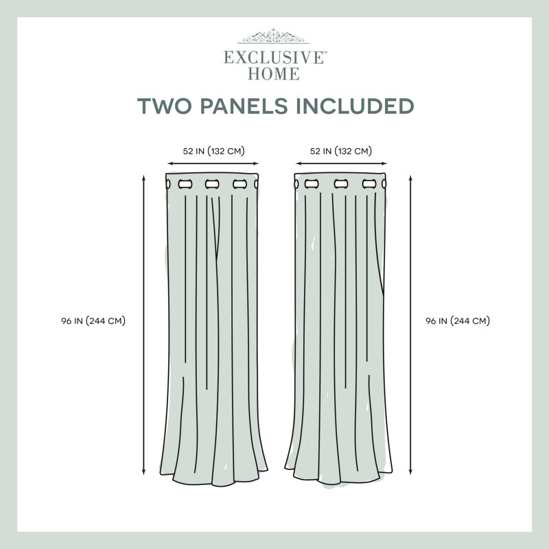 Bettine Room Darkening Curtain Panel Pair, 52" W x 96" L, Ash Grey