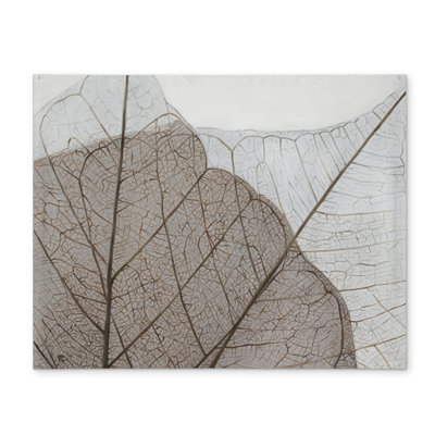 Napperon brun floral, botanique et rustique | Feuilles translucides