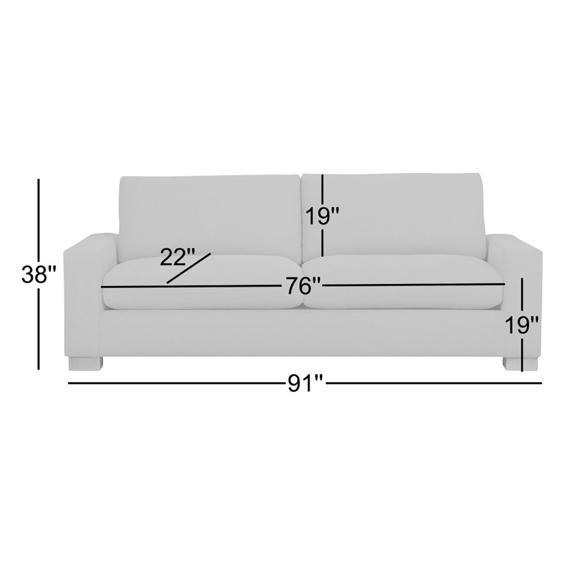Jonie Upholstered 91'' Sofa, Nomad Snow Crypton® Chenille