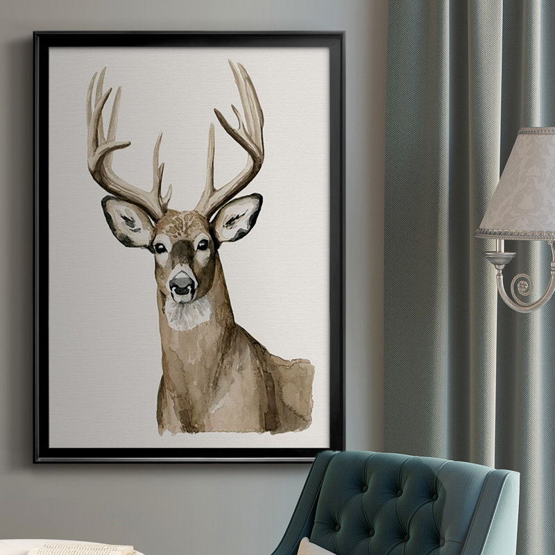 «Handsome Whitetail I», impression sur papier, Noir, H 24,5 po x l 18,5 po x P 1 po