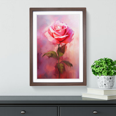 Rose Gestural No.2 - Single Picture Frame Print on Wood