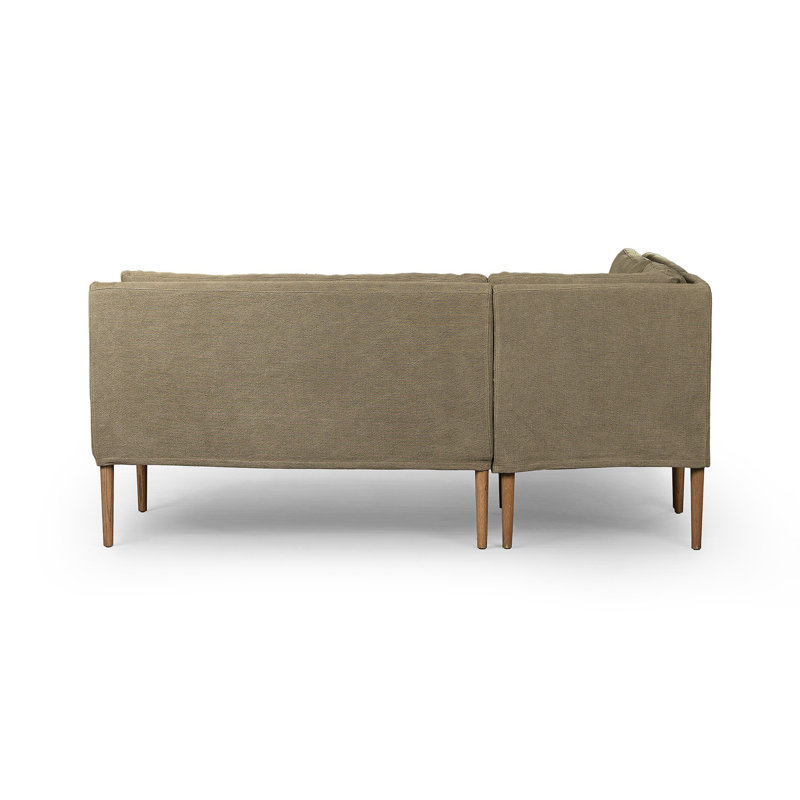 Aurelia Modular 3-Piece Slipcover Sectional, Broadway Olive Linen, 34.5" H x 76" W x 76" D, Symmetrical