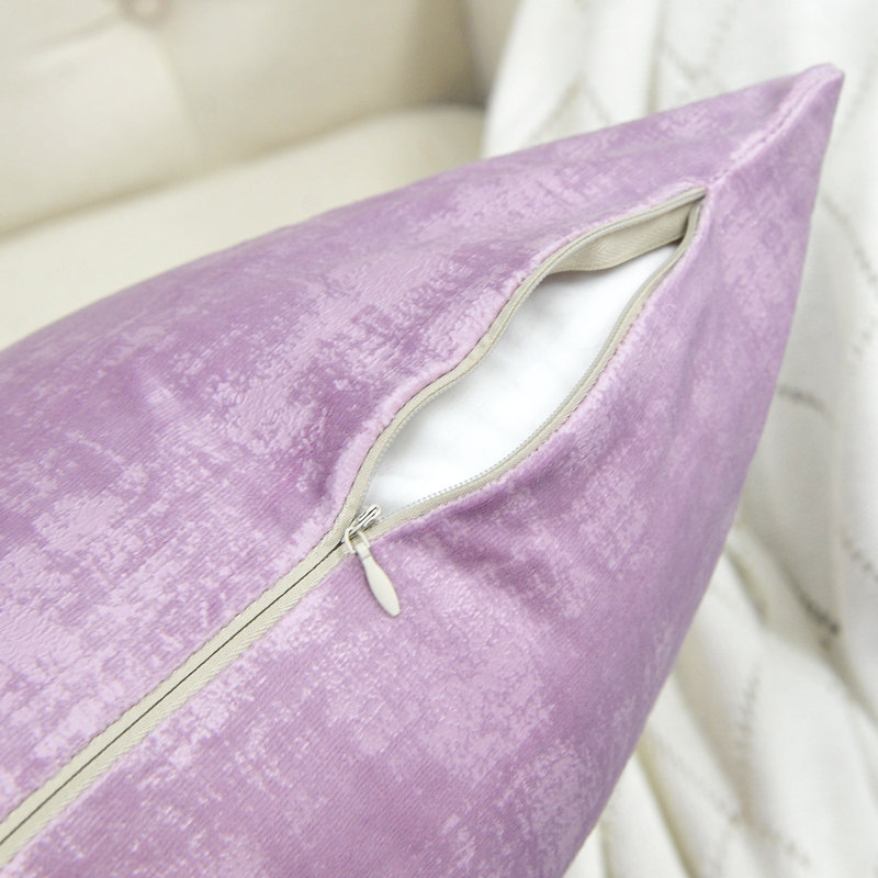 Textured Velvet Throw Pillow Cover, Mauve Shadows