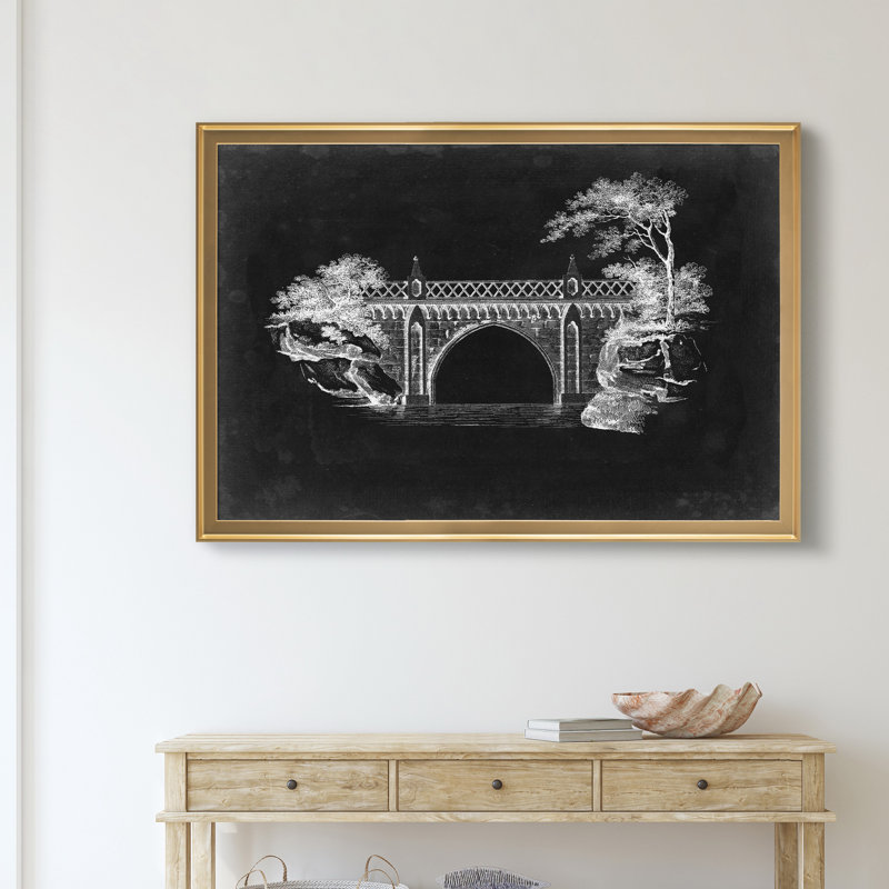 «Bridge Schéma I», impression sur toile encadrée, H 18,5 po x l 24,5 po x P 1,5 po, Doré