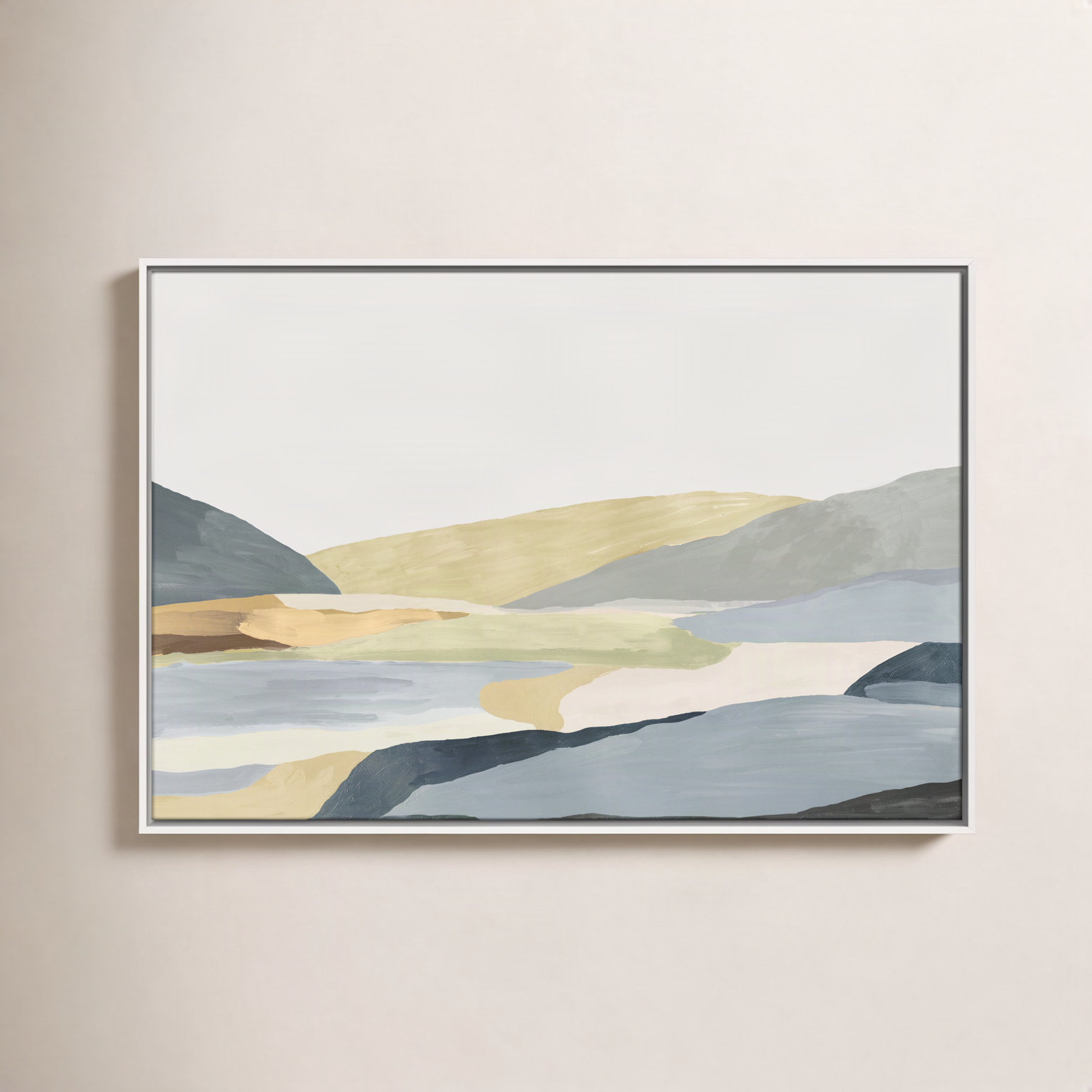 Blair "Warm Hills II" Painting, 25.5" H x 37.5" W x 2" D, White Canvas