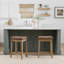 Tabouret en bois massif avec siège rembourré Bartonville-844602782-929350068