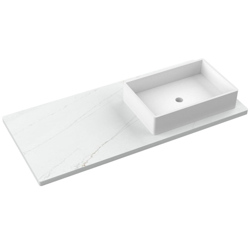 Gilded Single Left/Right Bath Floating Vanity, Pure White, 48"