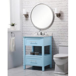 Audrit 25'' Single Bathroom Vanity with Marble Top