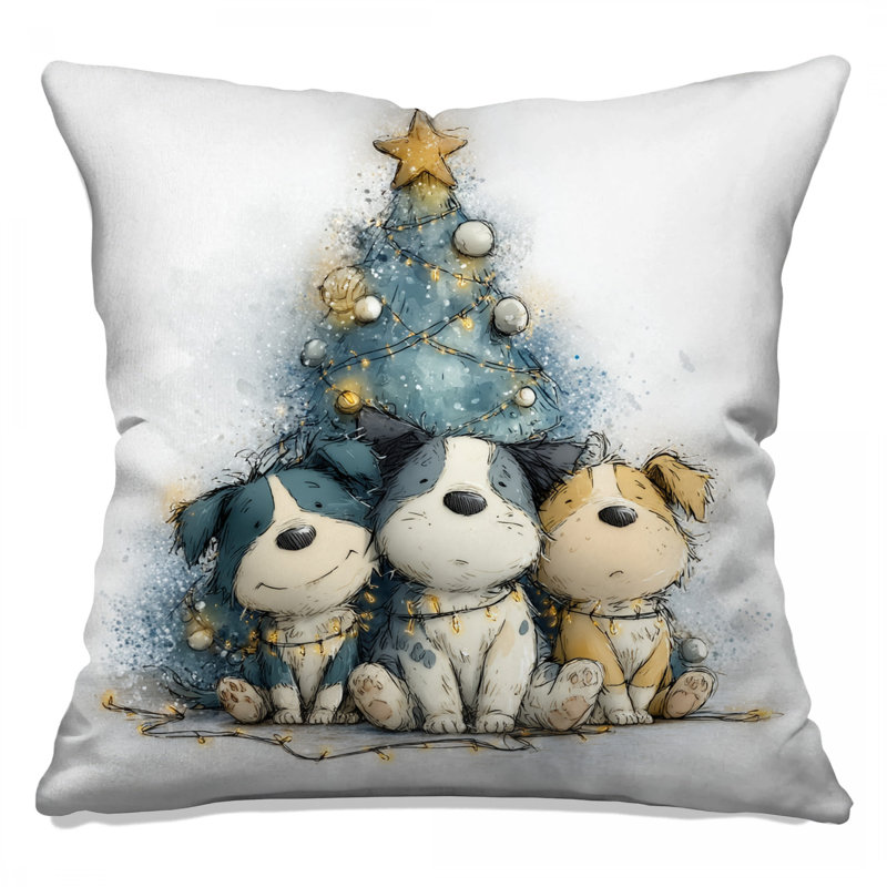 Coussins décoratifs Three Puppies, 20 po x 20 po