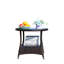 Table basse ronde pour l'extérieur avec 1 table basse en verre trempé transparent