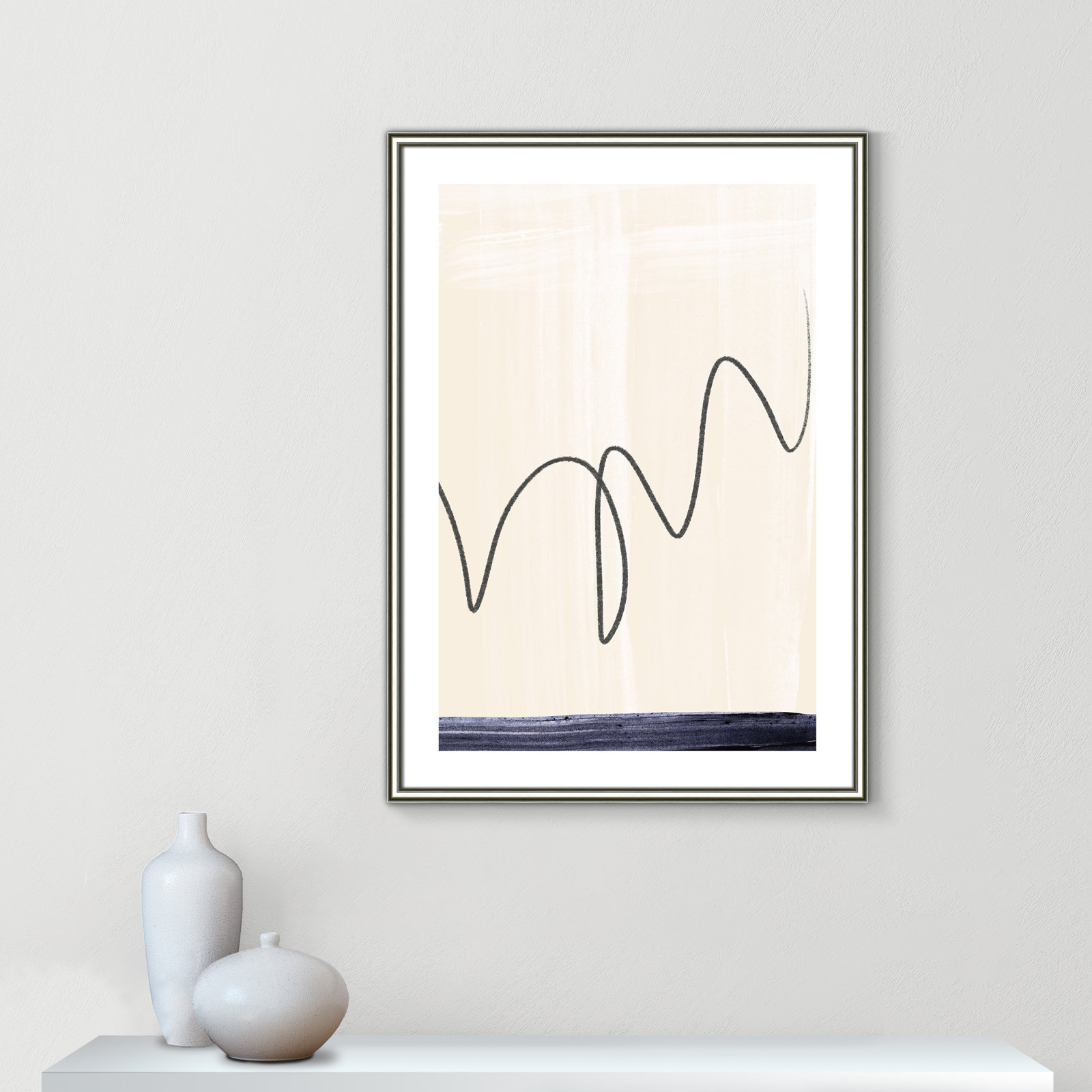 Departured II - Picture Frame Painting Print, Silver Framed Paper, 36.75" H x 26.75" W x 0.88" D
