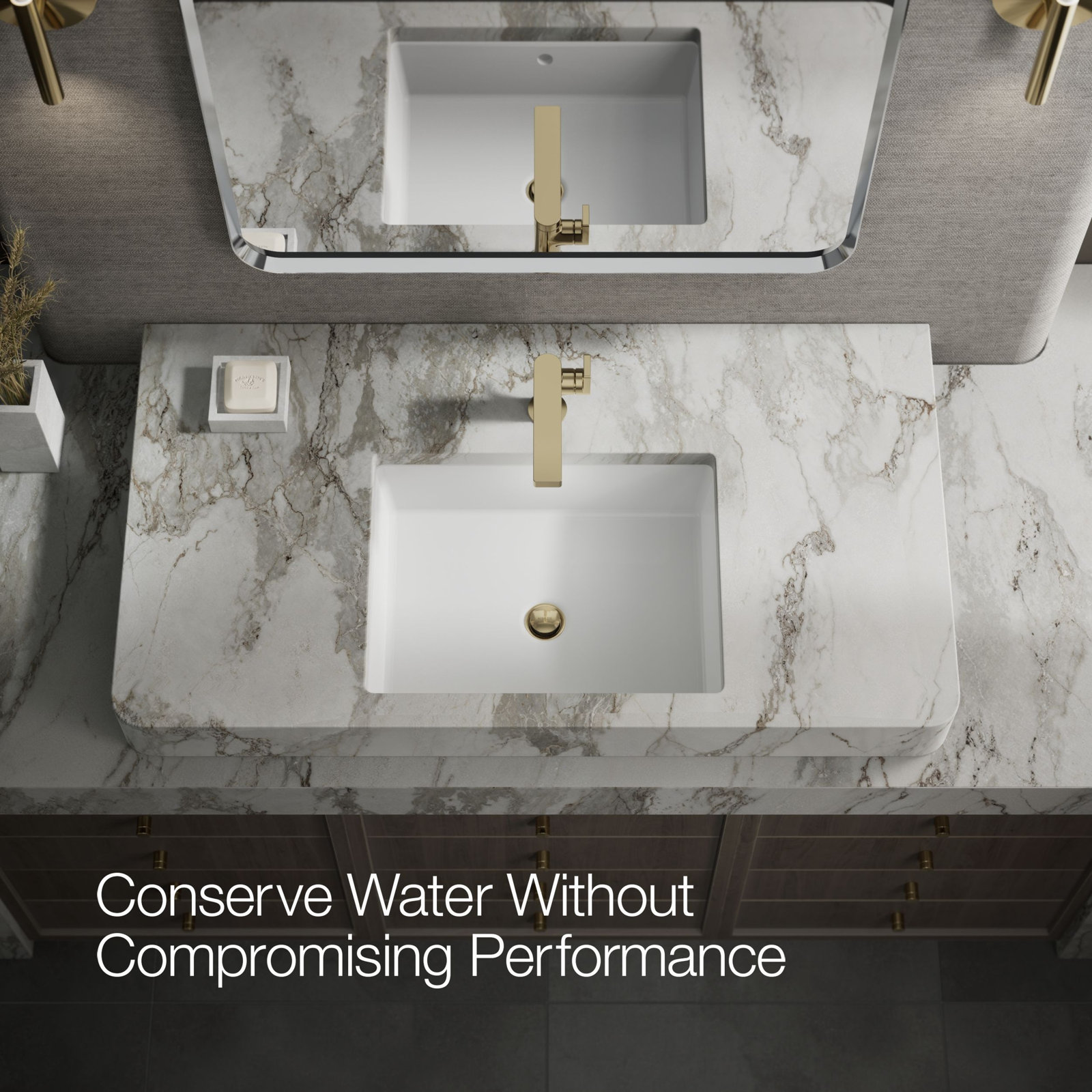 Composed Single-Handle Bathroom Faucet with Drain, Vibrant French Gold