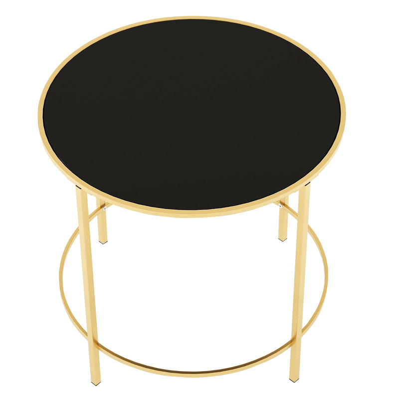 Silverlock Glass Top End Table, Gold