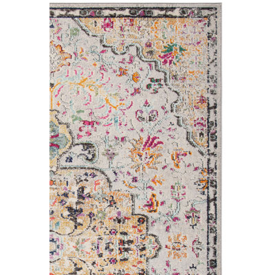 Felty Oriental Gray/Gold Area Rug