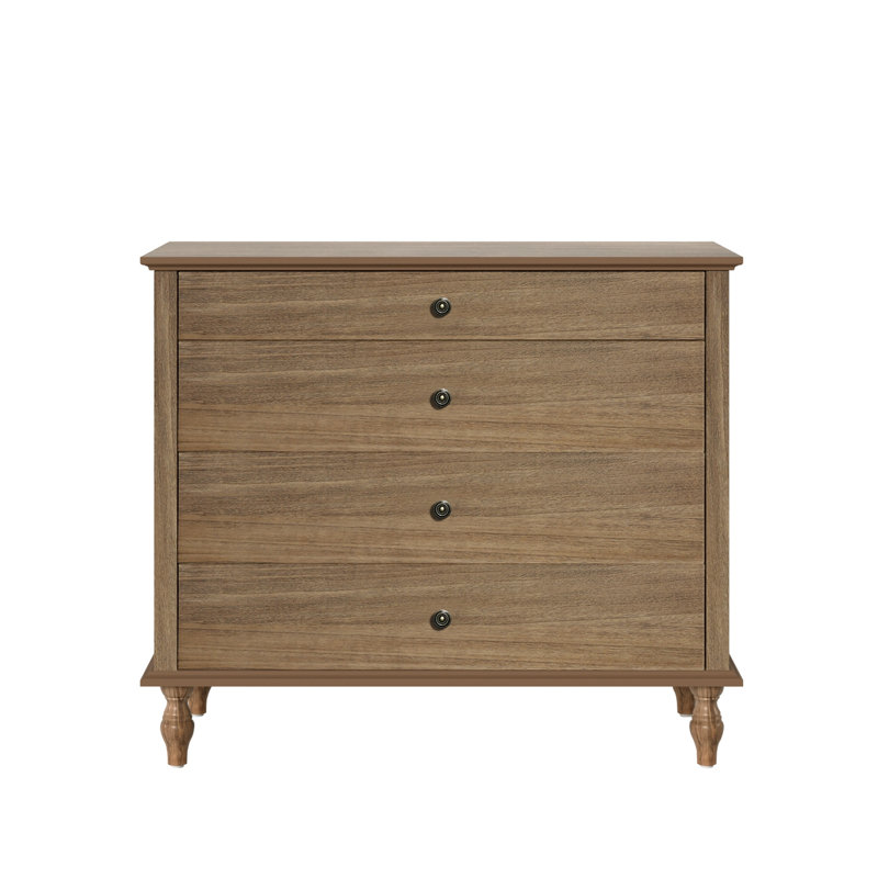 Crider avec 4 tiroirs et pieds robustes, Light Brown