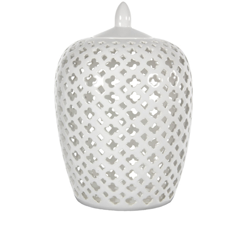 Carved Lattice Urn