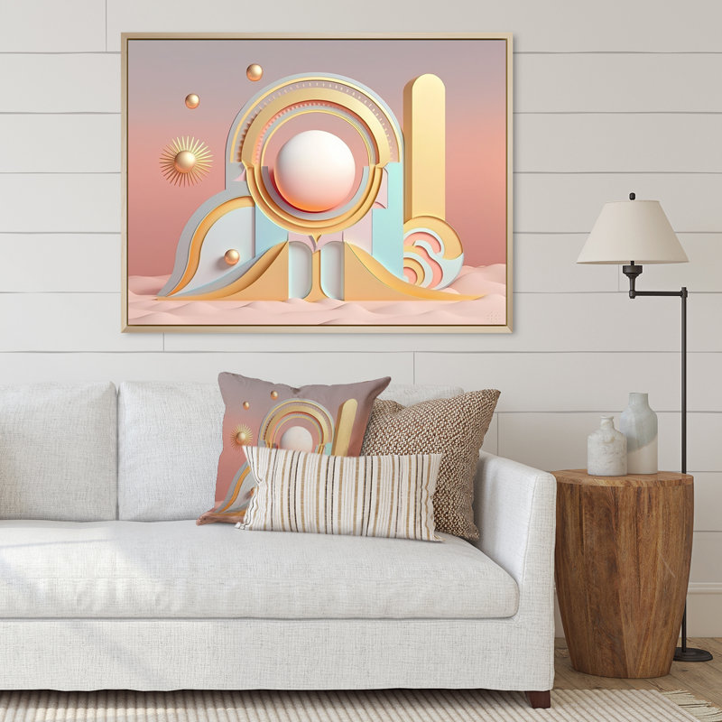 Minimalisme, l'aube de la nouvelle époque, impression d'art mural géométrique moderne, Cadre naturel flottant
