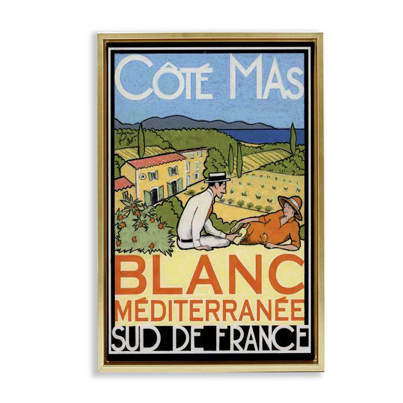 "Antique Wine", affiche par Jean-Pierre Got, H 25 po x l 17 po, Cadre flottant métallique doré