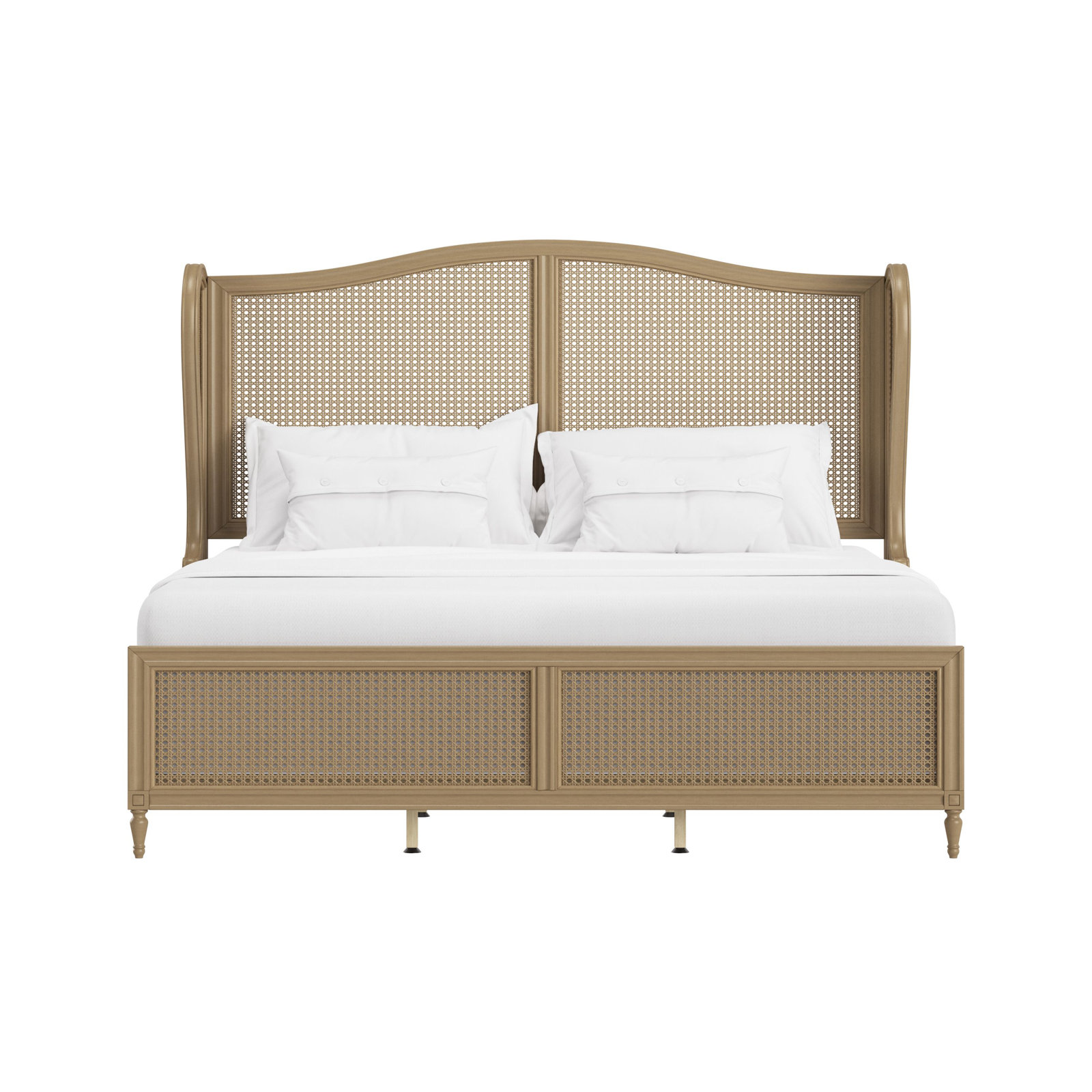 Gia Wingback Bed, King, Oiled Bronze