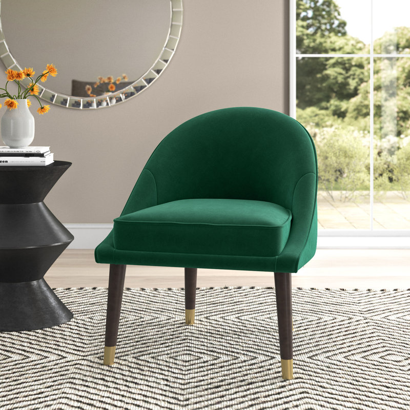 Chaise d'appoint Hollhurst, Velours vert