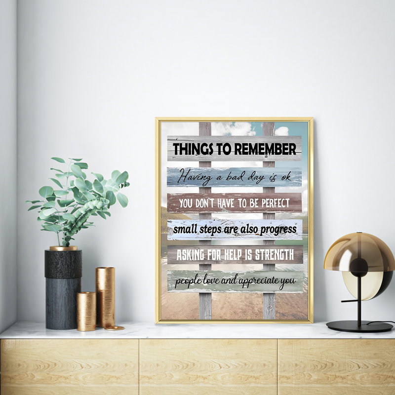 «Inspiring 7», art textuel sur toile, H 24 po x l 16 po x P 1,5 po, Or
