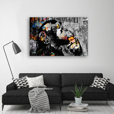 Banksy Monkey Abstract 1 Piece Wall Art on Canvas