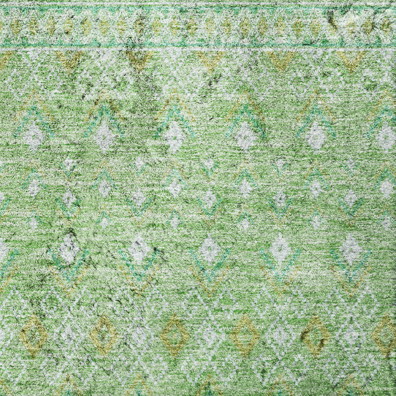 Tapis bohème ADS709 de qualité supérieure lavable à la machine, Aloès, 10 pi x 14 pi