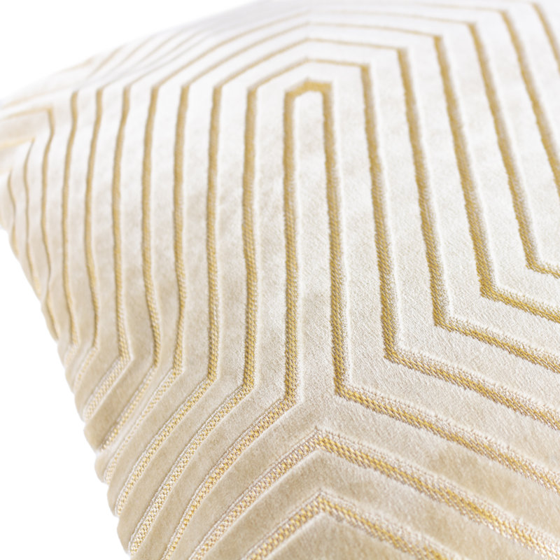 Geometric Square Cushion, Ivory, Pillow Cover Only - No Insert