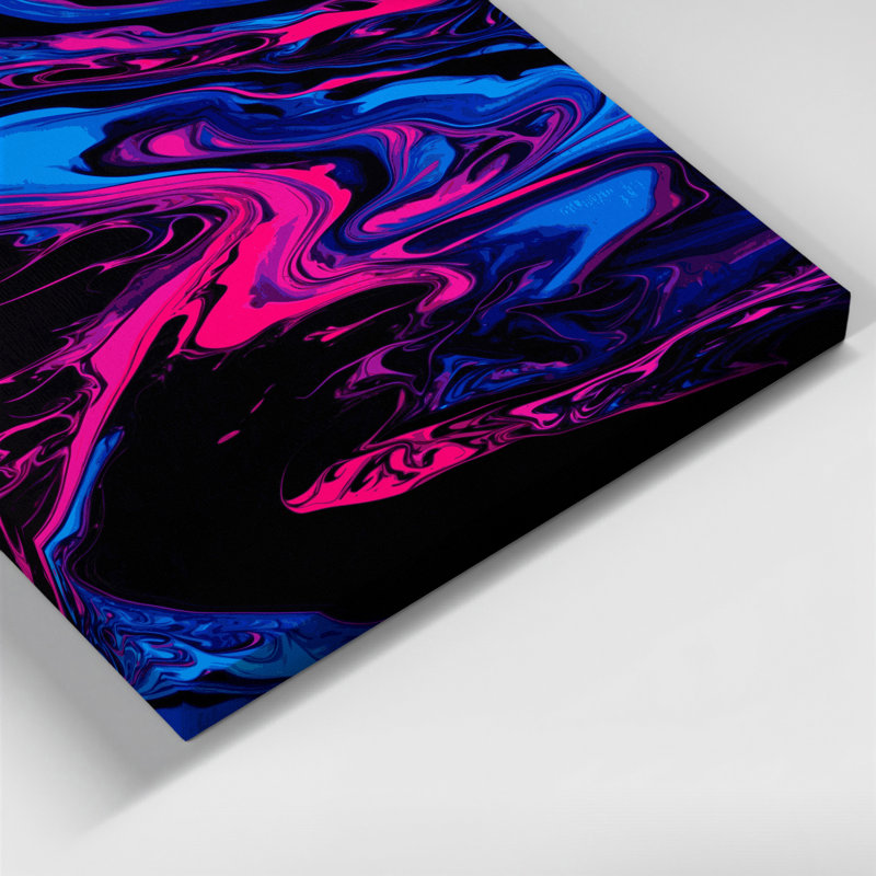 Abstrait art fluide sur toile mauve 34, H 10 po x l 8 po