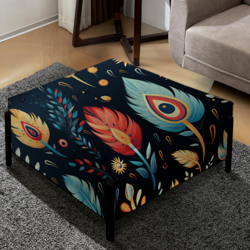 Grand repose-pieds carré à motif cachemire éclectique Nomho Boho II