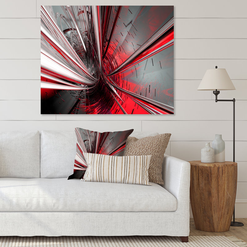 " Fractal 3D Deep Into Middle " by Designart, 30" H x 40" W x 1" D, Wrapped Canvas
