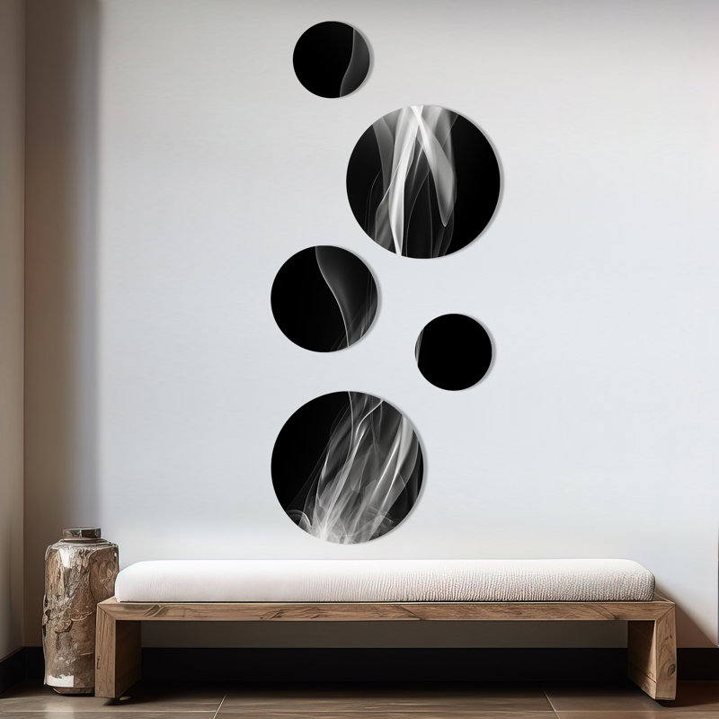 Décoration murale abstraite noire et blanche I - Modern Waves