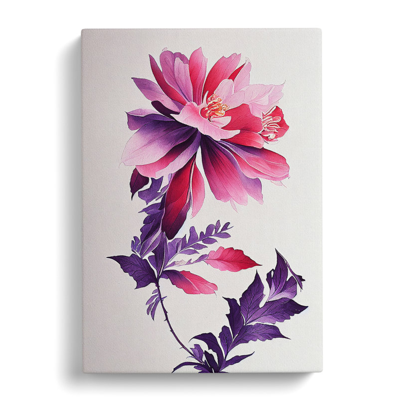 The Watercolour Flower - Wrapped Canvas Painting, 50cm H x 35cm W x 3cm D