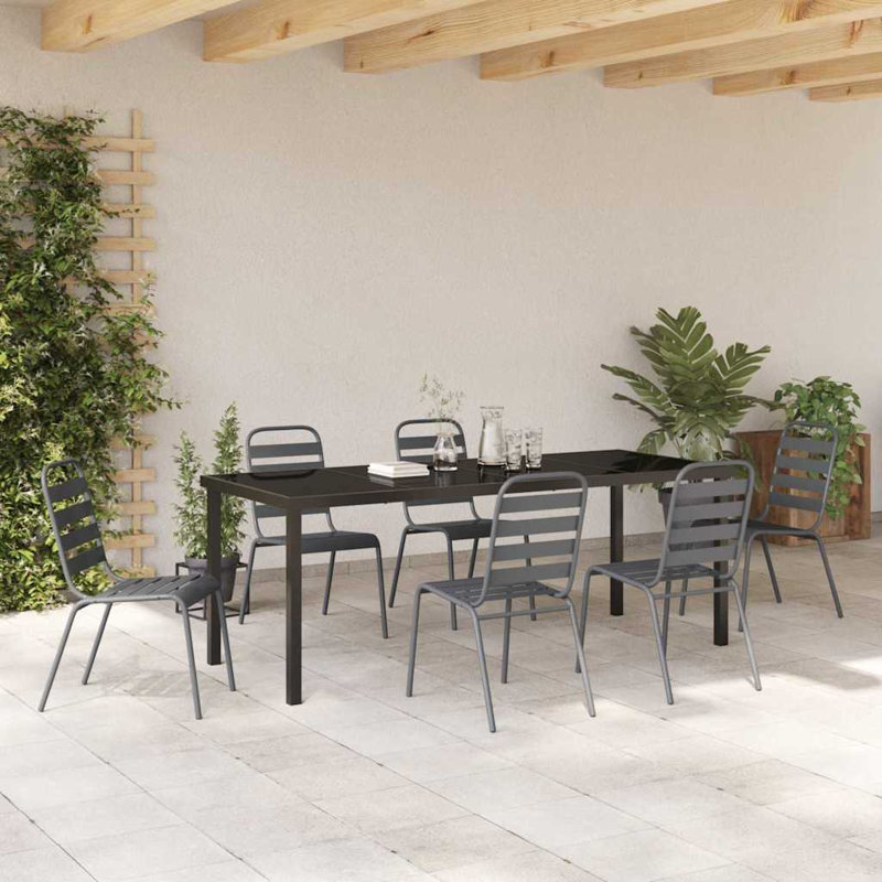 Patio Dining Set with, 73 cm H x 200 cm W x 80 cm D, 6, 7