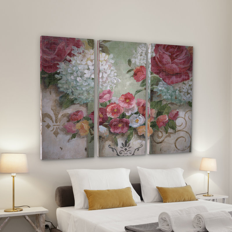 Fleurs confinées-image à pièces multiples sur toile tendue, H 40 po x l 60 po x P 1,5 po