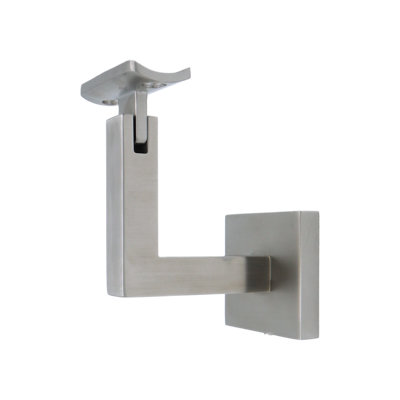 Concrete Mount Handrail Bracket with Square Rose and Curved Plate