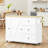 47.2" Transitional Style Kitchen Island With Drop Leaf And Storage, Rolling Kitchen Cart On Wheels With 3 Drawers And Cabinets, Coffee Station-1442840399