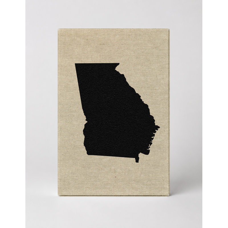 Georgia State Silhouette - Portrait, art mural sur toile, 20" W x 30" H